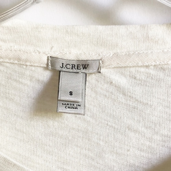 J. Crew Embroidered Front Tee Ivory Sz S - Picture 4 of 5